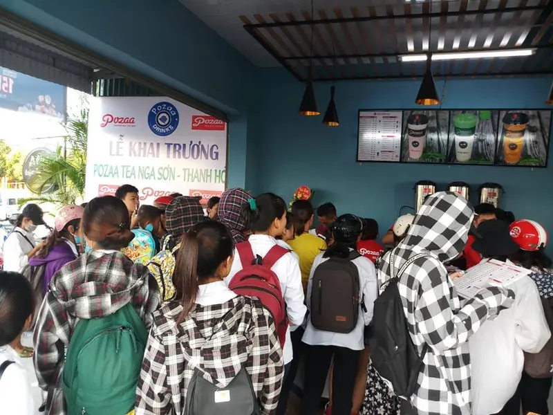 pozaa tea nga sơn thanh hóa trong ngày khai trương khi mua hàng