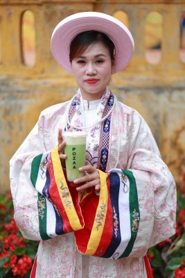 Matcha Latte với concept Cổ Phục Việt Nam