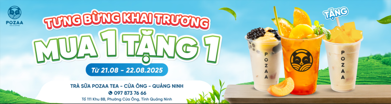 khai trương quán cafe trà sữa Pozaa Tea Cửa Ông