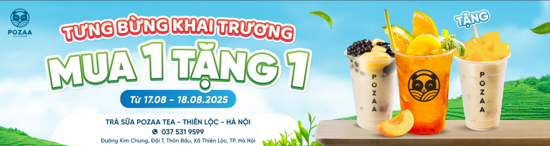 Khai trương quán cafe trà sữa Pozaa Tea Thiên Lộc