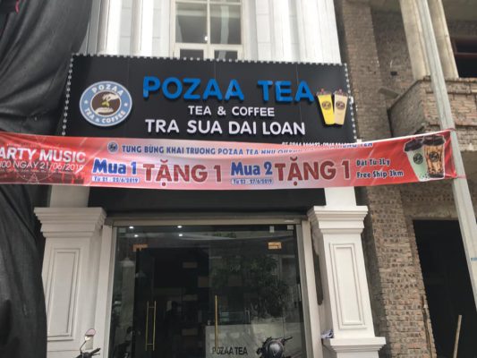 Hình ảnh nhượng quyền trà sữa Pozaa Tea tại Vĩnh Phúc.