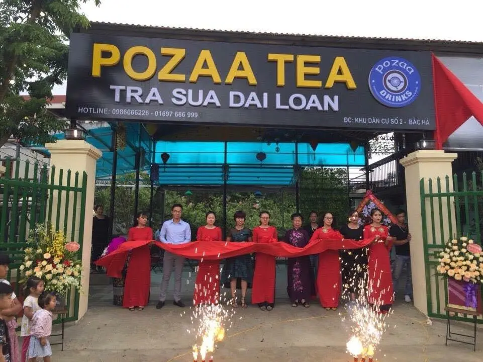 Hình ảnh nhượng quyền trà sữa Pozaa Tea tại Lào Cai.