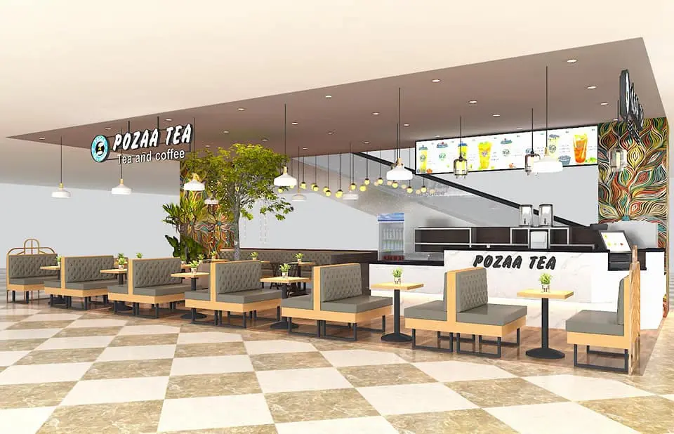 hình ảnh mặt tiền quán trà sữa Pozaa Tea