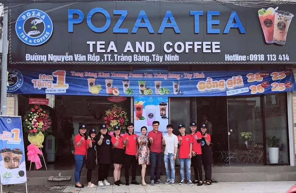 Hình ảnh nhượng quyền trà sữa Pozaa Tea tại Tây Ninh.