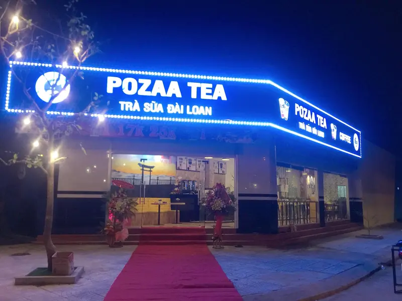 Hình ảnh mặt tiền quán trà sữa Pozaa Tea.