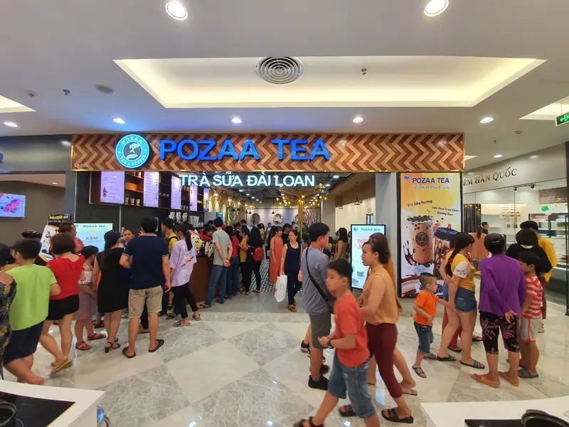 Hình ảnh không gian bên trong quán trà sữa Pozaa tea.
