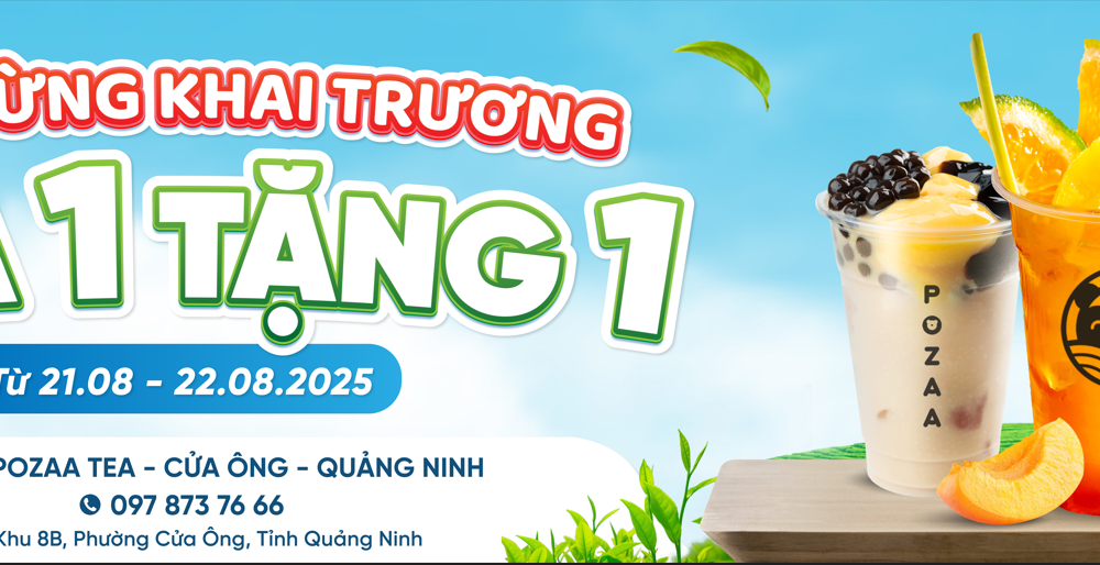 khai trương quán cafe trà sữa Pozaa Tea Cửa Ông