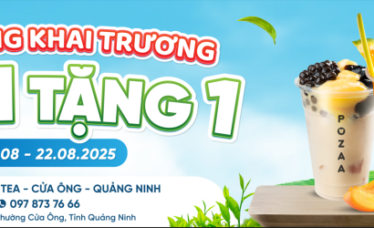 khai trương quán cafe trà sữa Pozaa Tea Cửa Ông